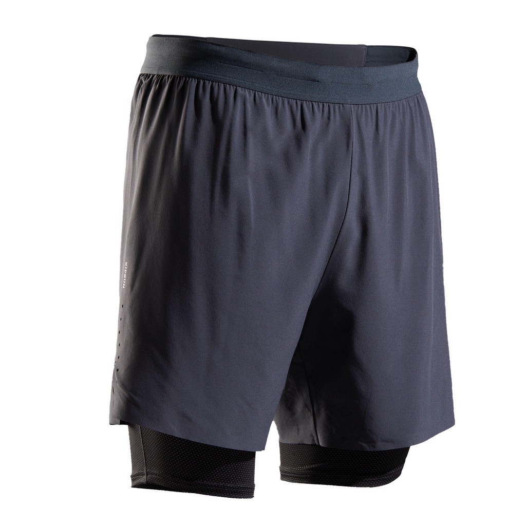 Ảnh Quần short bó chạy bộ 2 trong 1 kiprun cho nam đen DECATHLON kiprun mã 8588352 1
