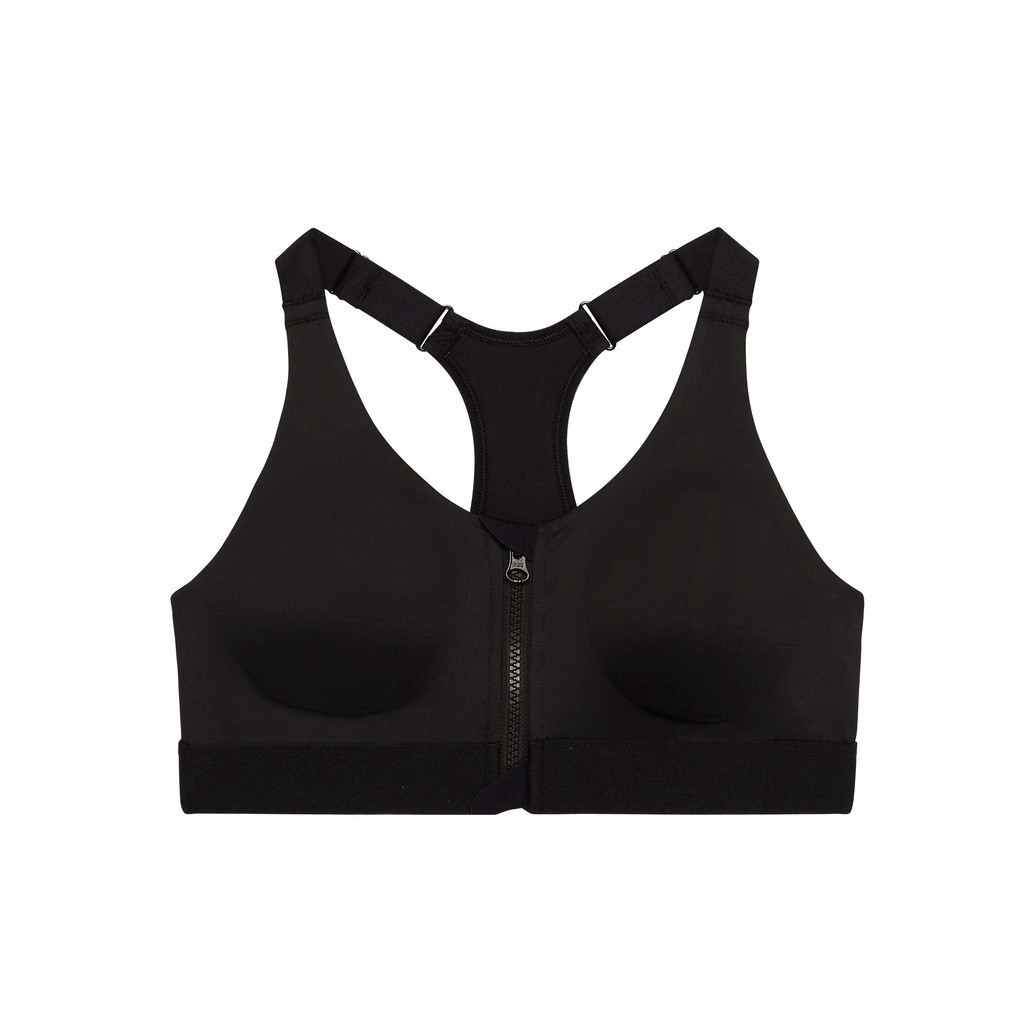 Ảnh Áo bra tập fitness zip up 900 cho nữ đen DECATHLON DOMYOS mã 8578234 2