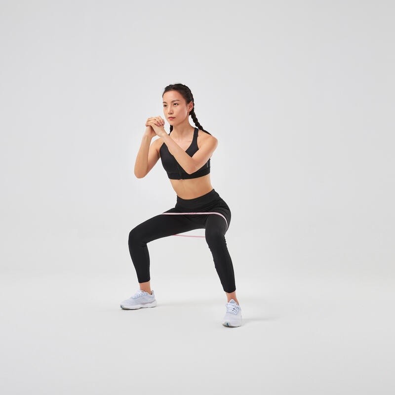 Ảnh Áo bra tập fitness zip up 900 cho nữ đen DECATHLON DOMYOS mã 8578234 4