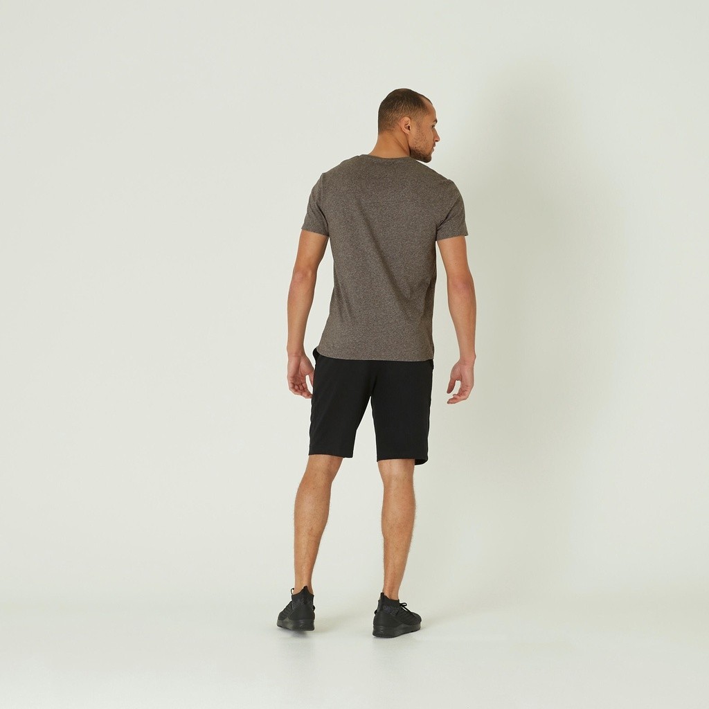Ảnh Áo thun tập fitness cotton nguyên chất 100 cho nam xám DOMYOS mã 960565 4
