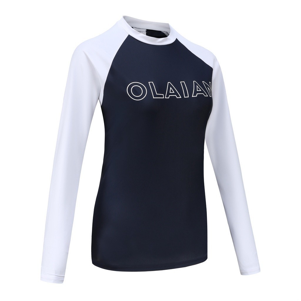 Ảnh Áo lướt sóng chống tia uv 100 cho nữ đen trắng DECATHLON olaian mã 8664813 1