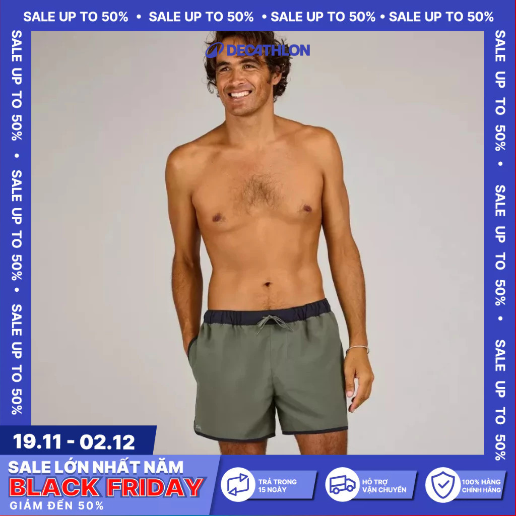 Ảnh Quần short lướt sóng dáng ngắn 100 cho nam kaki DECATHLON olaian mã 8809010 4