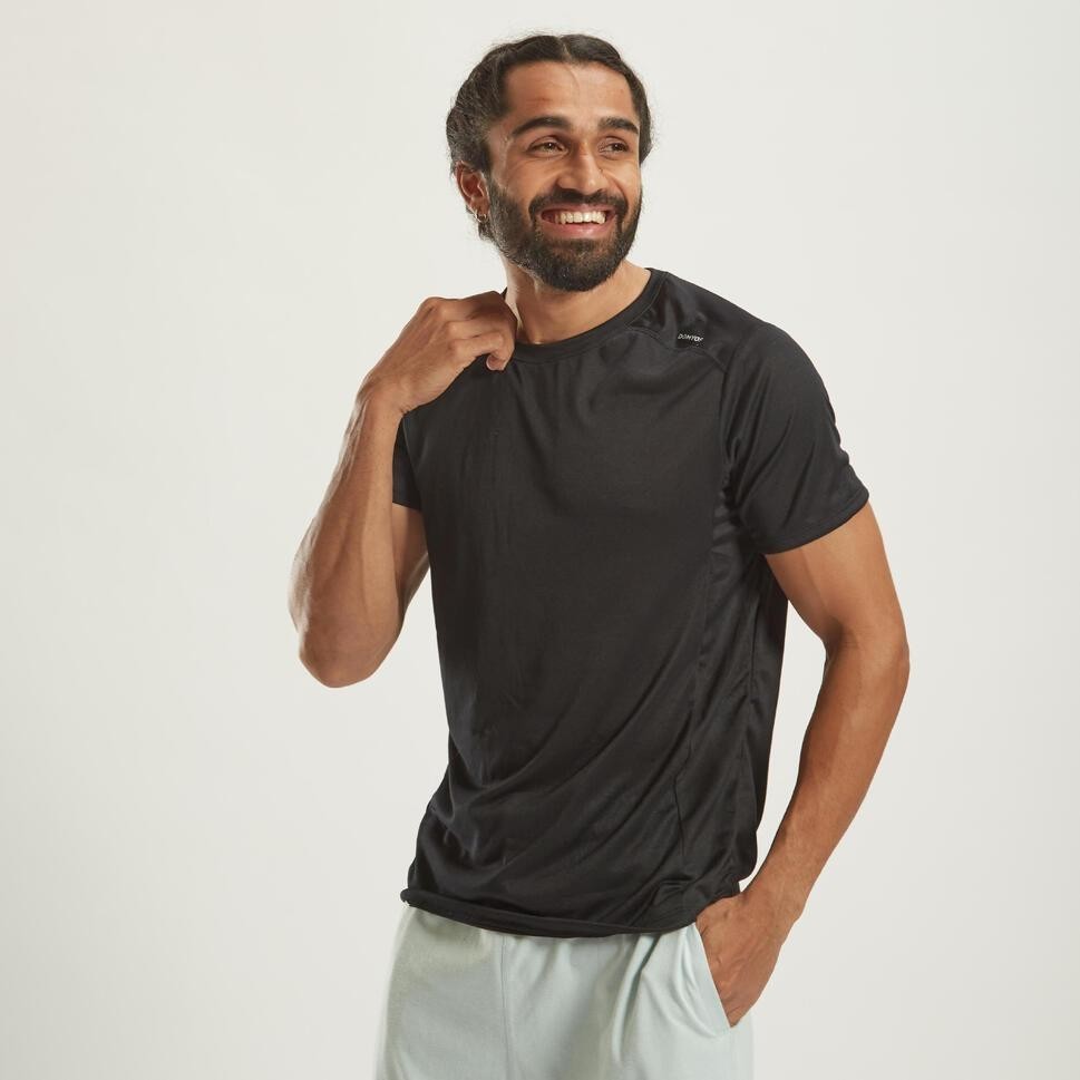 Ảnh Áo thun tập fitness 100 cho nam đen DECATHLON DOMYOS mã 8603265 1
