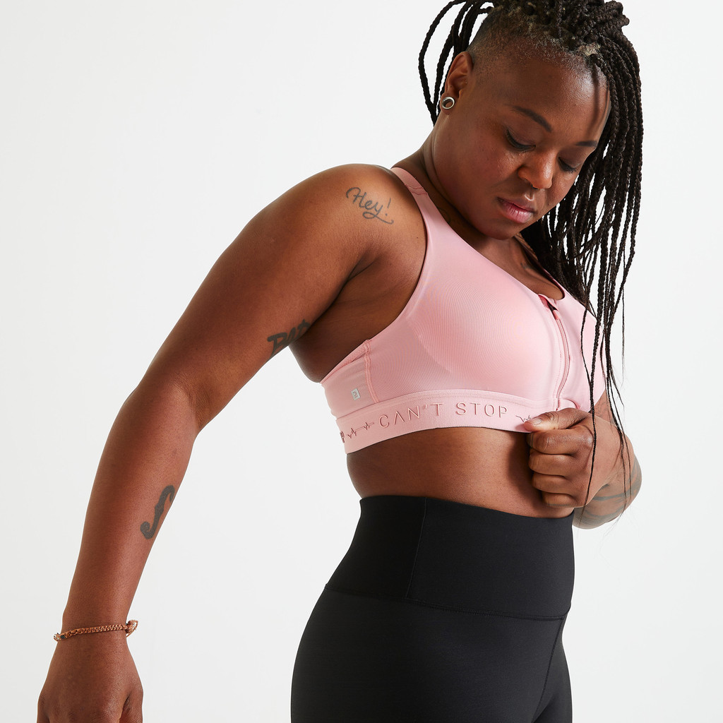 Ảnh Áo bra tập fitness nâng đỡ cao cỡ lớn 920 cho nữ hồng DECATHLON DOMYOS mã 8643064 1