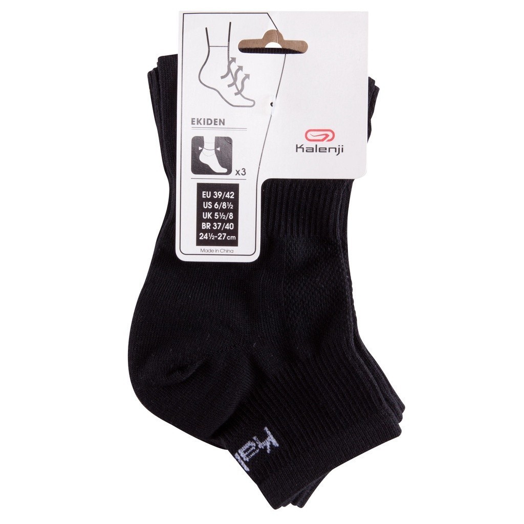 Ảnh Tất vớ chạy bộ run 100 cho người lớn đen gói 3 đôi DECATHLON kiprun mã 8296178 4