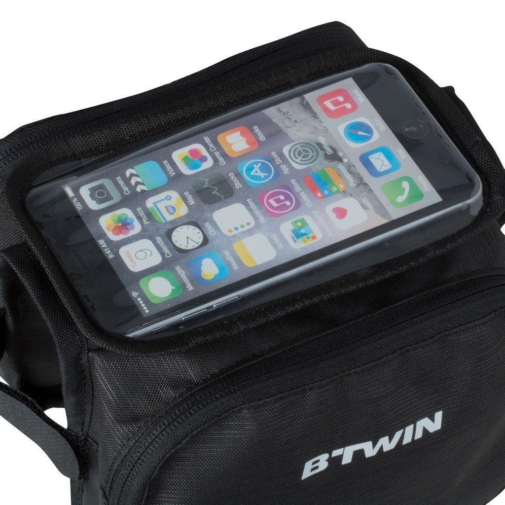 Ảnh Túi đôi treo khung xe đạp 520 2l đen DECATHLON riverside mã 8349734 2