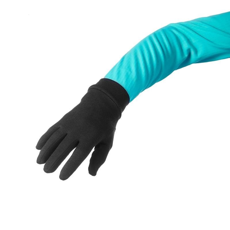Ảnh Găng tay lót tơ tằm leo núi trekking trek 500 đen DECATHLON forclaz mã 8396267 2