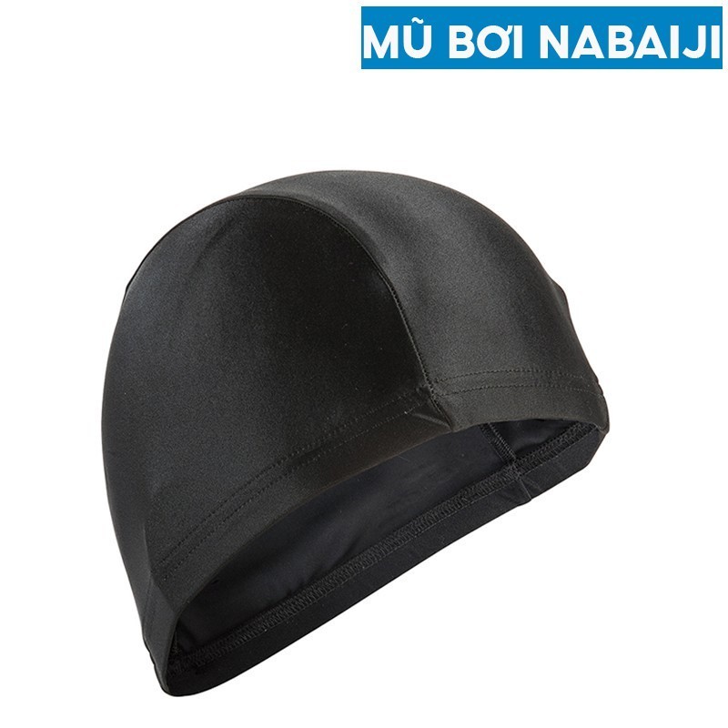 Ảnh Mũ bơi vải DECATHLON NABAIJI không chống thấm nước đen 2