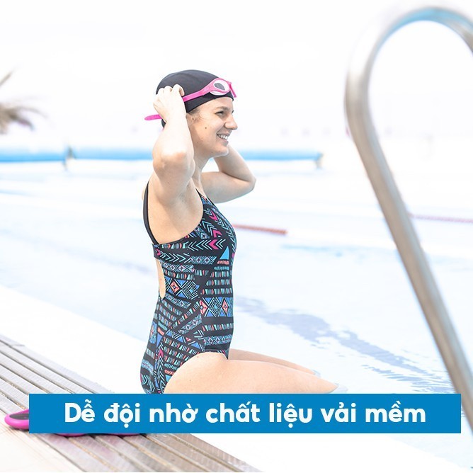 Ảnh Mũ bơi vải DECATHLON NABAIJI không chống thấm nước đen 4