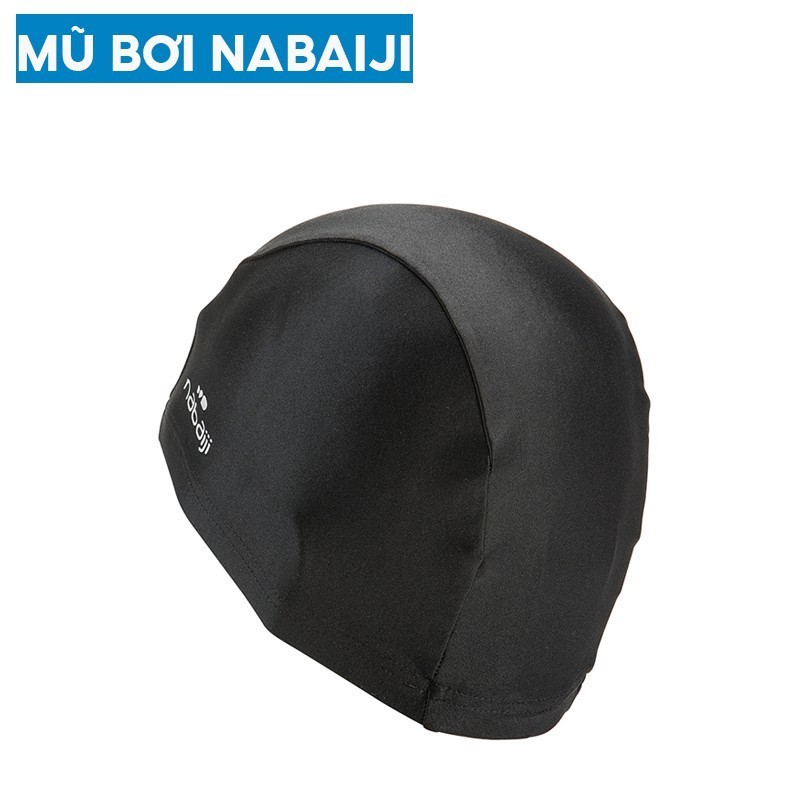 Ảnh Mũ bơi vải DECATHLON NABAIJI không chống thấm nước đen 3