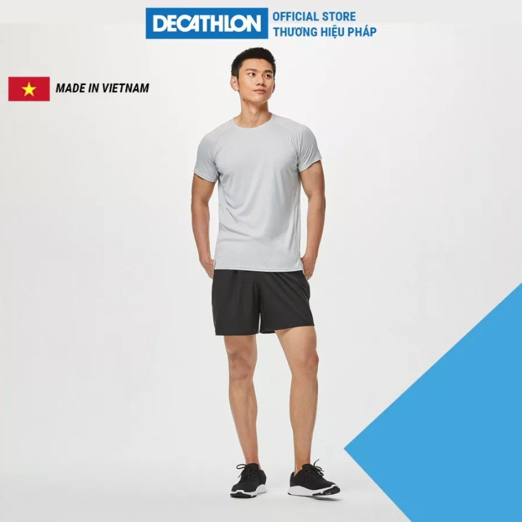 Ảnh Quần short thể thao cho nam tập gym fitness DOMYOS fst100 có túi đen 8506243 3