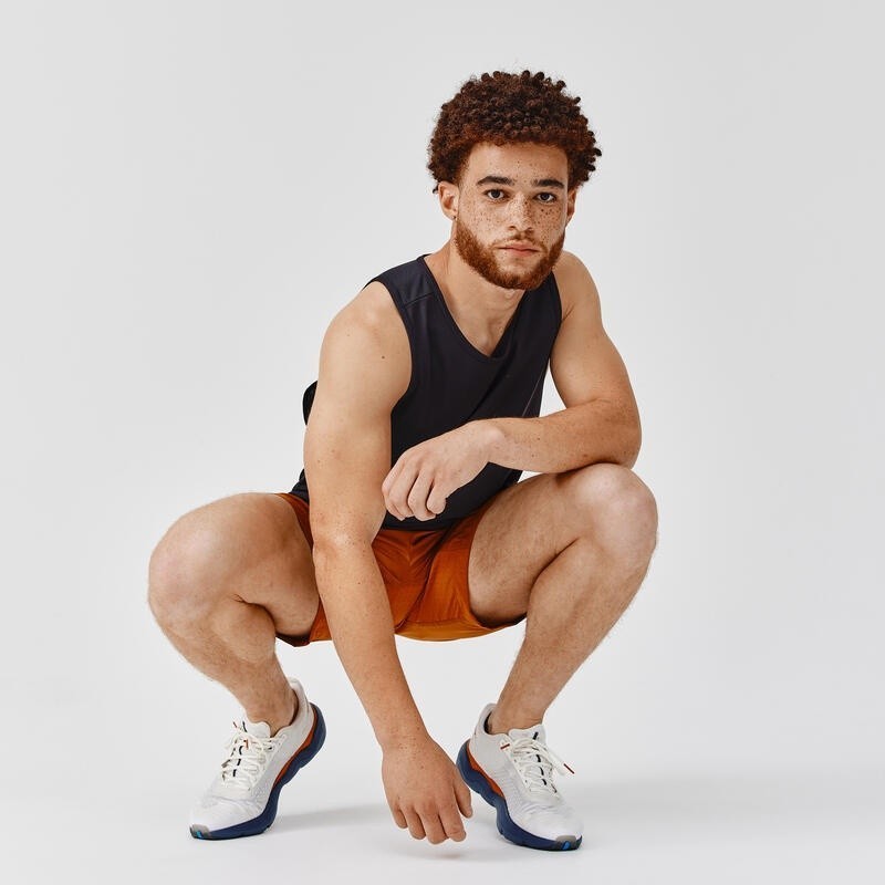 Ảnh Áo thun thể thao tank top nam run dry DECATHLON chuyên chạy bộ, nhanh khô đen 2