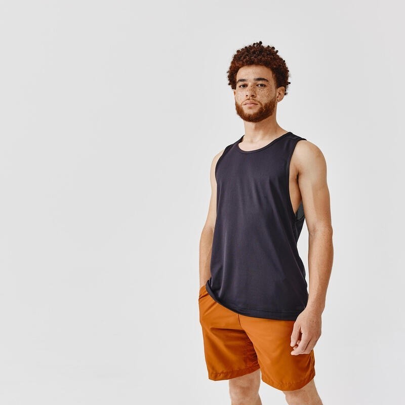 Ảnh Áo thun thể thao tank top nam run dry DECATHLON chuyên chạy bộ, nhanh khô đen 1