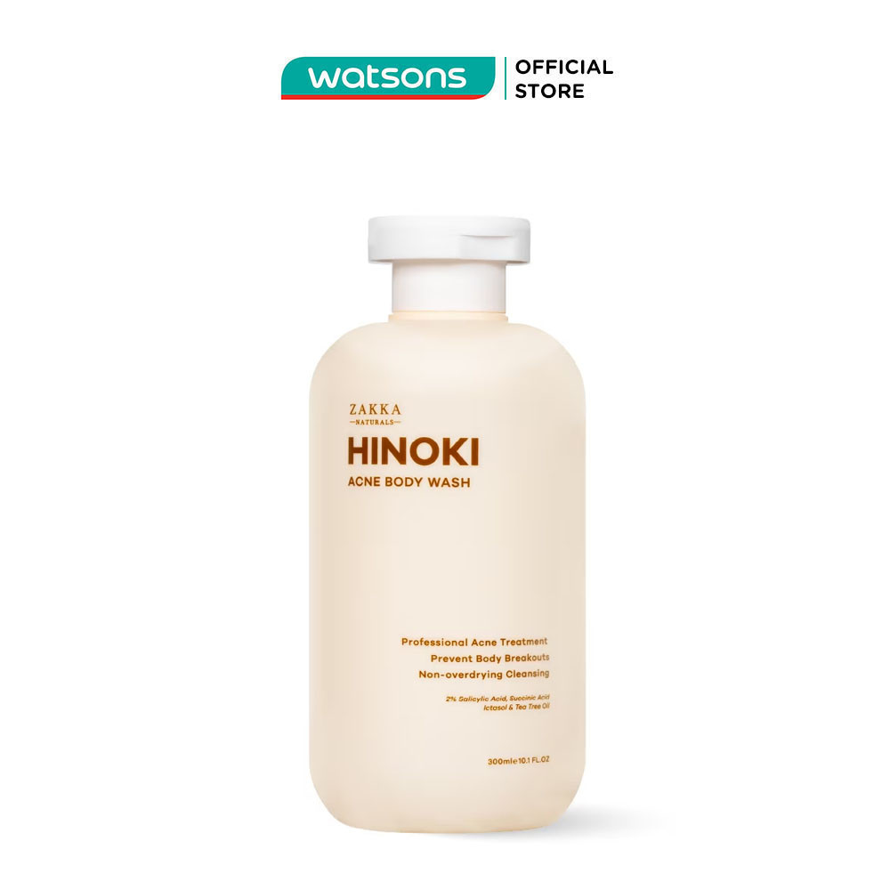 Sữa Tắm Zakka Naturals Hỗ Trợ Giảm Mụn Lưng Hinoki Acne 300ml