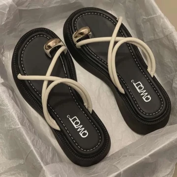 Dép Sandal Xỏ Ngón Dây Mảnh Đế Cao Dành Cho Nữ, Dép Đi Êm Chân, Dép Nữ Hot Trend 2024.dây bún Su Shoes .