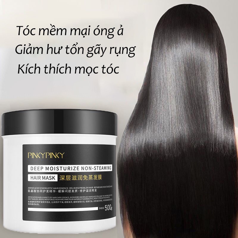 Kem Ủ Tóc Pinky Pinky Siêu Mềm Mượt 500G Giúp Phục Hồi Tóc Hư Tổn