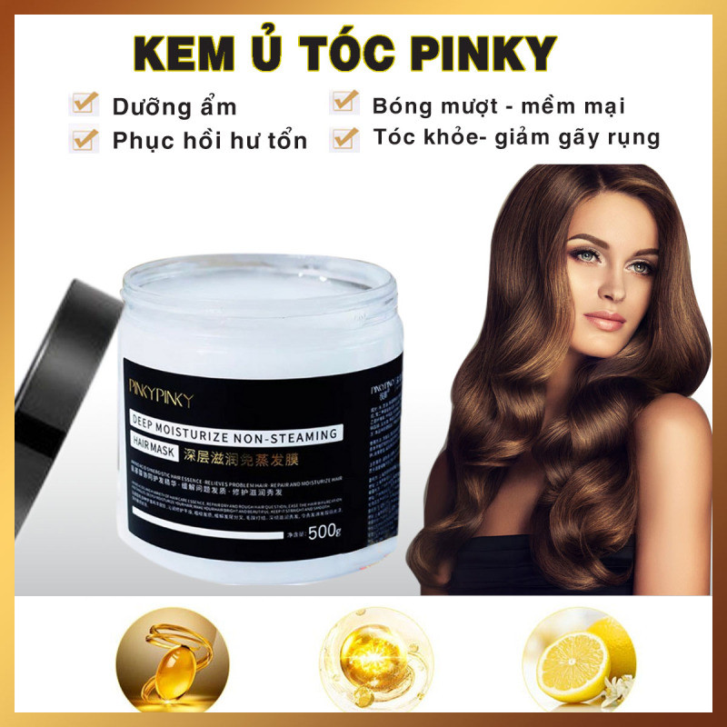 Kem Ủ Tóc Pinky Pinky Siêu Mềm Mượt 500G Giúp Phục Hồi Tóc Hư Tổn