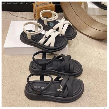 Dép Nữ Hàn Quốc Đính Nơ,Đế Bằng Mềm Thời Trang Hot Trend 2025 - A6 Sandal,Dép Nữ,Sandal Nữ,Giá Tốt