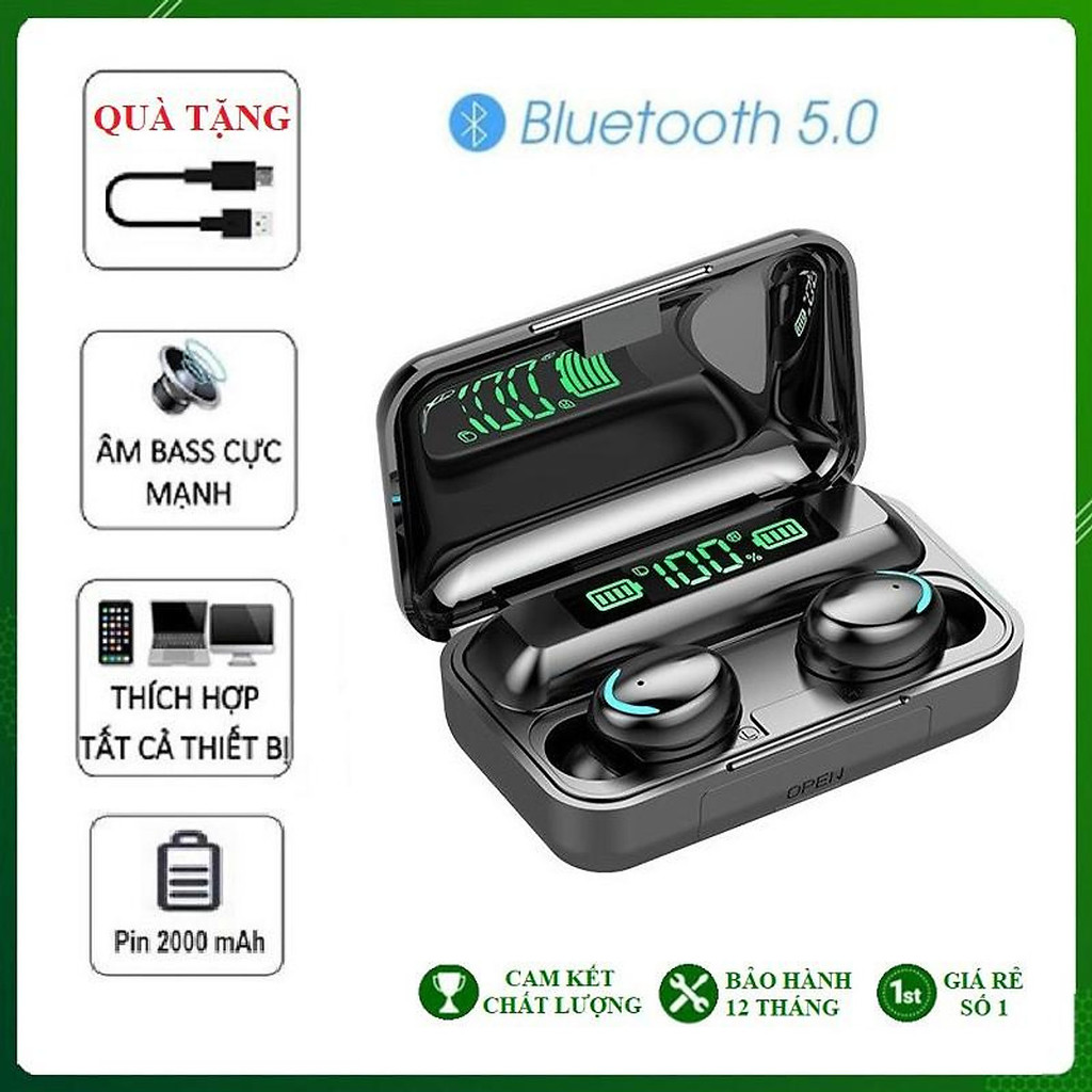 Tai Nghe Bluetooth Tws F9 Pro V5.1 Có Lcd Cực Hay Pin Trâu