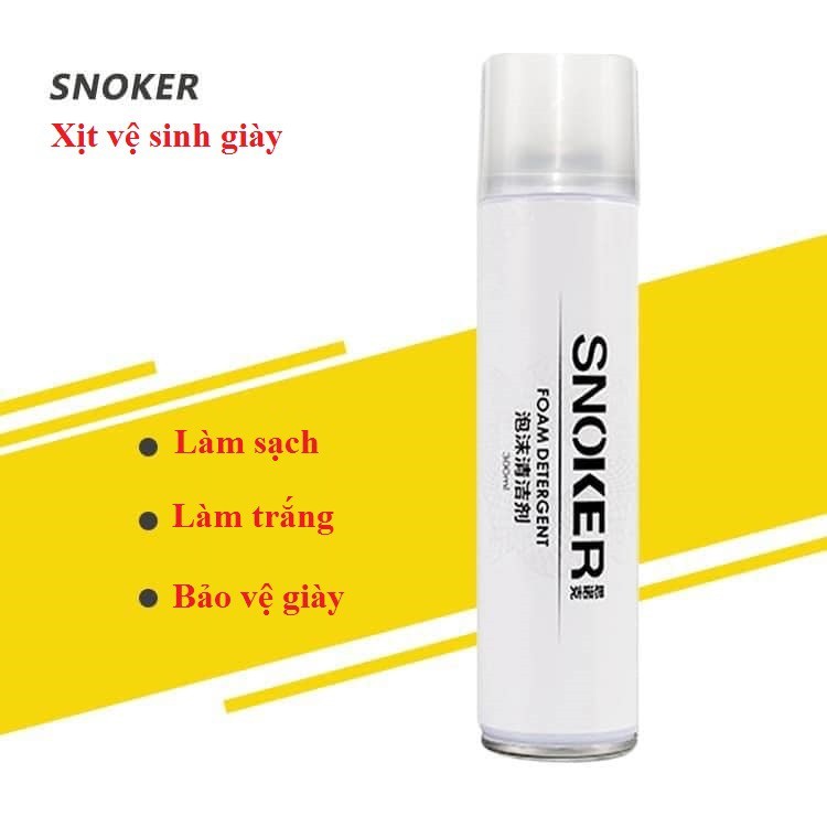Chai Xịt Bọt Tuyết Vệ Sinh Giày Snoker 300Ml Đánh Bay Mọi Vết Bẩn