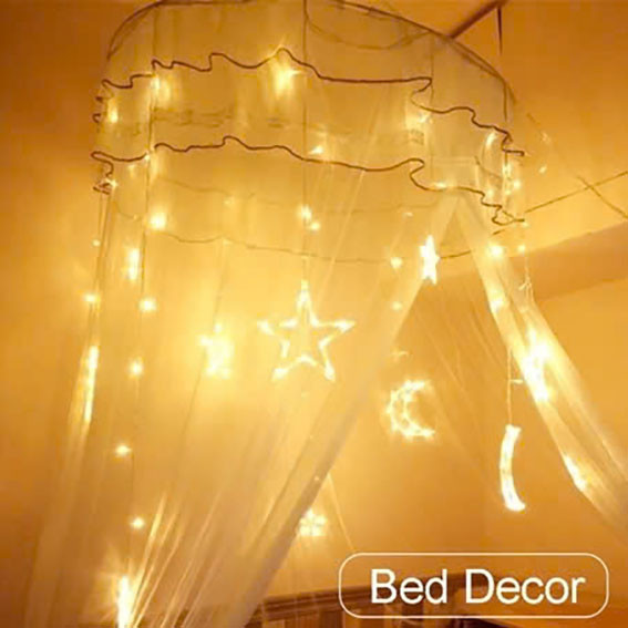 Dây Đèn 3 Trăng + 3 Sao Lớn + 5 Sao Nhỏ Ánh Sáng Vàng