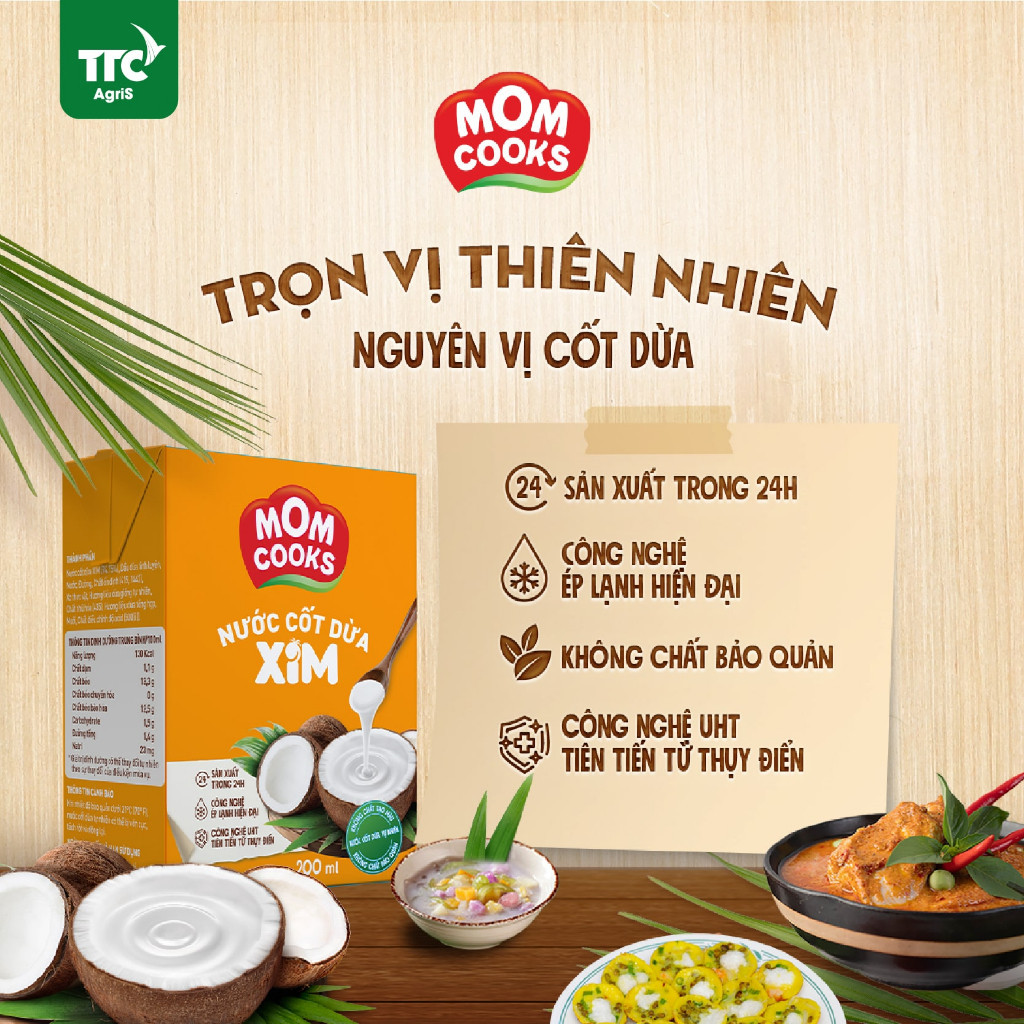 Ảnh Nước Cốt Dừa Mom Cooks 200ml/Hộp 1