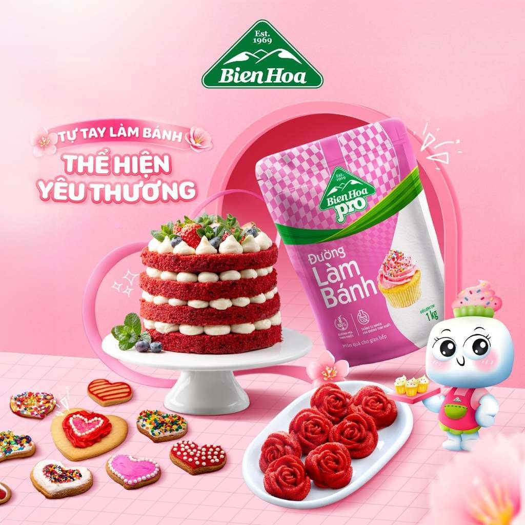 Ảnh Combo 3 Túi  Đường Làm Bánh Biên Hòa Pro Baking 1Kg/túi 1