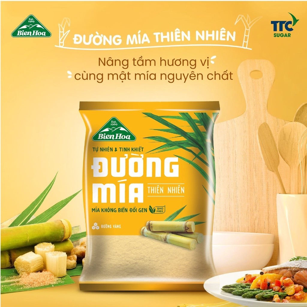 Ảnh Combo 3 Túi Đường mía thiên nhiên Biên Hòa 1kg/túi 1