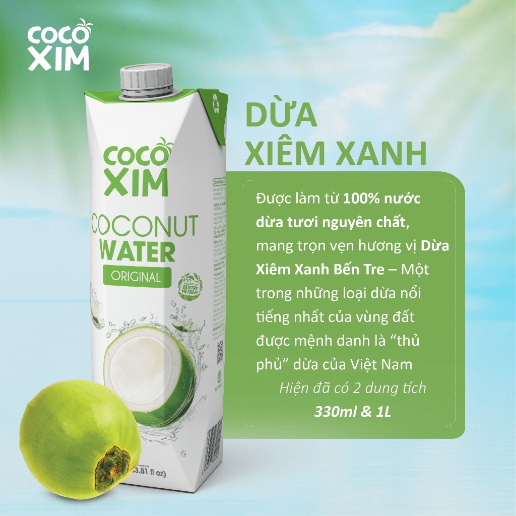 Ảnh _Nước dừa đóng hộp Cocoxim Xanh dung tích 1000ml/Hộp 2