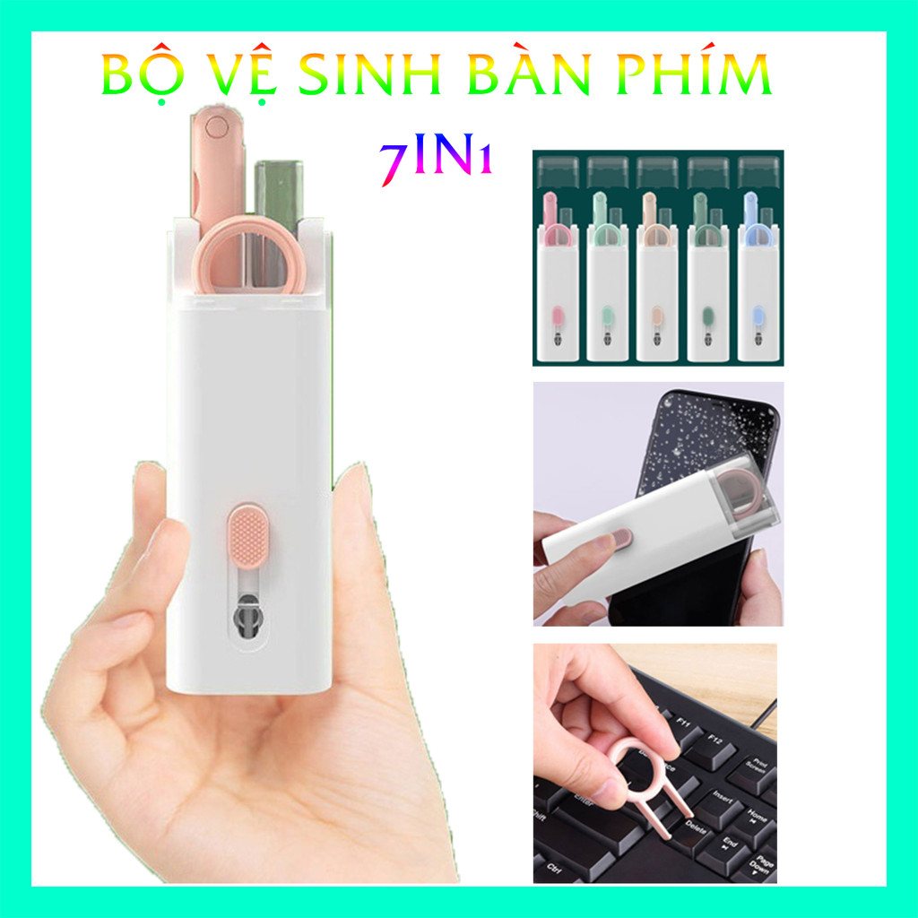 Bộ Dụng Cụ Vệ Sinh Bàn Phím Máy Tính 7 Trong 1 Tiện Lợi