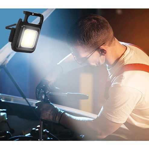 Đèn Led Cob Mini Siêu Sáng 3 Chế Độ Kiêm Móc Khóa Dùng Pin Sạc