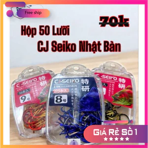 Hộp 50 Lưỡi câu cá CJ Seiko Japan Có Nghạnh Siêu Sắc Bén LC31 [SF3]