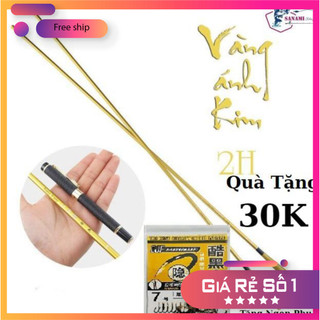 [KM] Cần Câu Đài Câu Tay Câu Đơn Câu Đài Vàng Ánh Kim 2H Tặng Kèm Ngọn Phụ CT37 [SF3]
