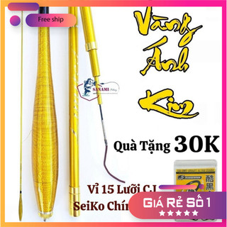 [KM] Cần Câu Đài Câu Tay Câu Đơn Câu Đài Vàng Ánh Kim 2H Tặng Kèm Ngọn Phụ CT37 [SF3]