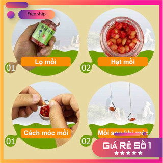 [KM] Mồi Câu Cá Dạng Hạt Lúa Mì, Huyết Mì Câu TRẮM,CHÉP,TRÔI,DIẾC,MO43 [SF3]