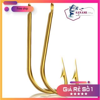[KM] Bộ 50 Lưỡi Câu Cá chuyên dùng vật liệu Thép Carbon gold color LC13 [SF3]