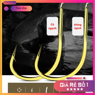 [KM] Bộ 50 Lưỡi Câu Cá chuyên dùng vật liệu Thép Carbon gold color LC13 [SF3]