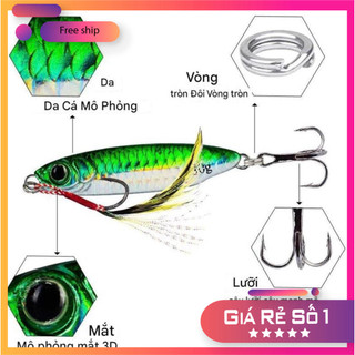 [KM] Mồi Câu Cá kim khí Jig Màu Mắt 3D tự tạo Laser MO48 [SF3]