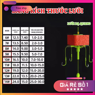 [KM] Móc Câu Cá hình vuông vắn chuyên sử dụng Câu Lăng Xê, Mồi Gạch chất lượng và tốt Cao LC38 [SF3]