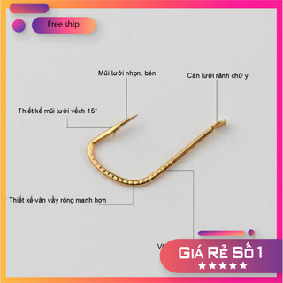 [KM] Lưỡi Câu Cá Nanh Sói Vẩy Rồng From To Săn Hàng vật liệu Thép Carbon LC18 [SF3]