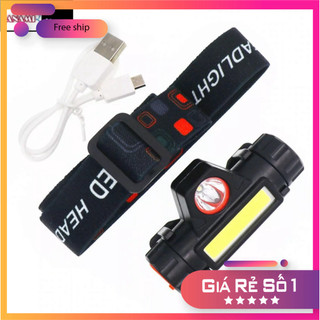 [KM] Đèn Đội Đầu Siêu Sáng  [ ưu đãi Sạc ]  đèn bấm led đội đầu B6 3 cách thức sáng kim 2 bóng led D1 [SF3]