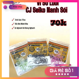 [Mua 2 Tặng 1 Dầu Tra Máy ]Vỉ 50 Lưỡi Câu Cá CJ Seiko Nanh Sói Cao Cấp Không Nghạnh,Có Ngạnh LC29 [SF3]