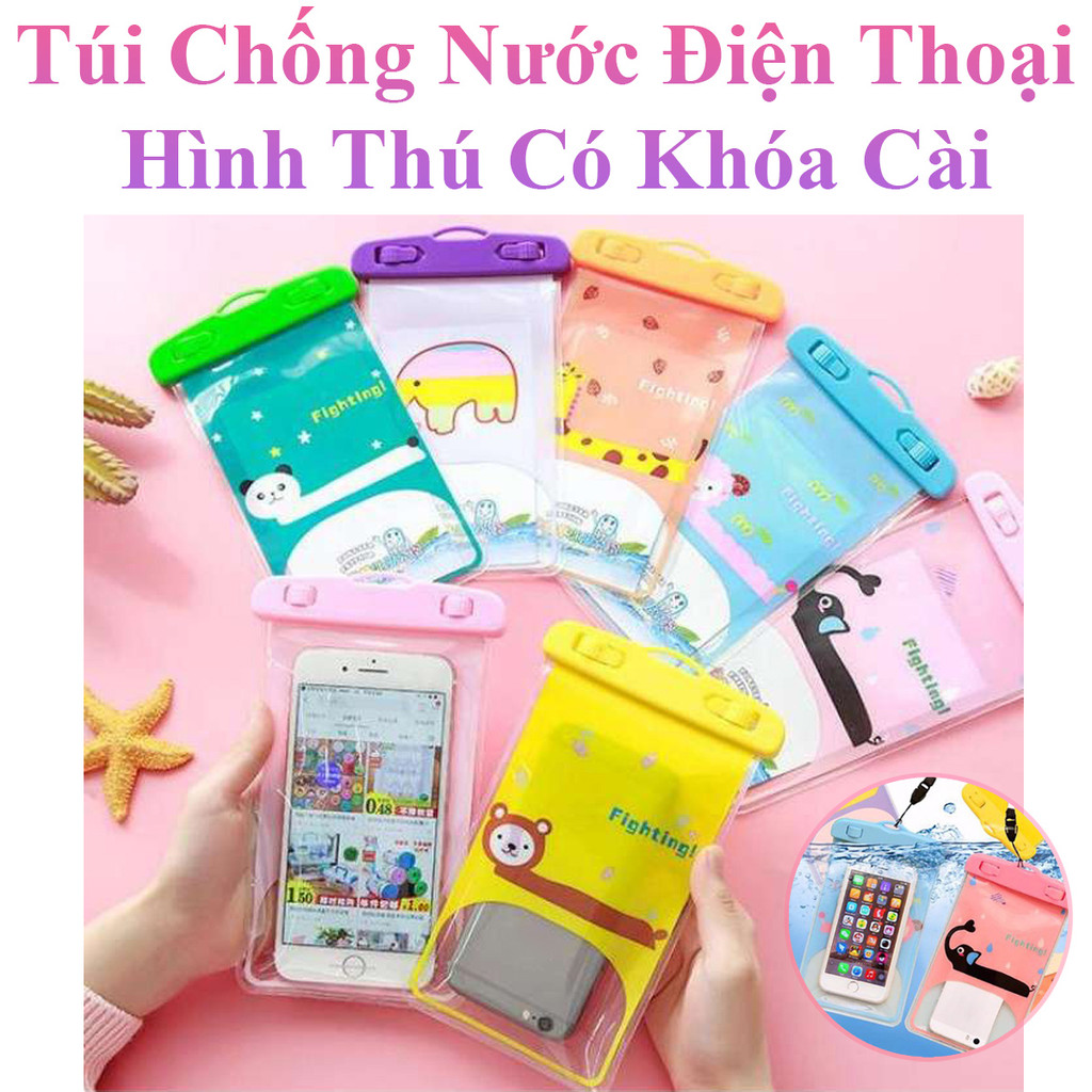 Túi Chống Nước Cho Điện Thoại Hình Thú Có Khóa Cài