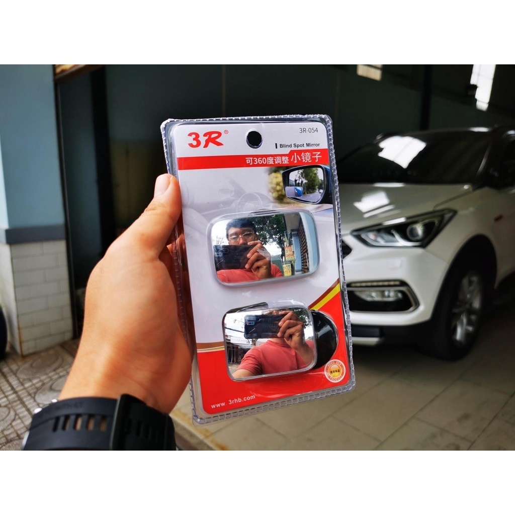 Bộ 2 Gương Cầu Lồi 3R 3R-054 Chữ Nhật 7X4Cm Tăng Tầm Nhìn Hạn Chế Điểm Mù