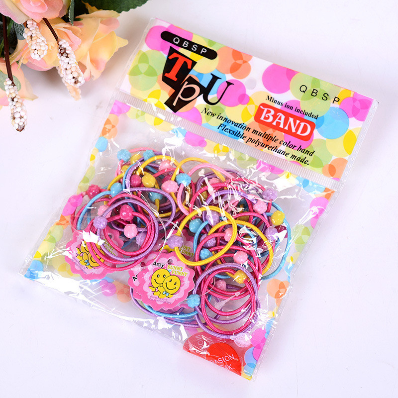 Bịch 50 Dây Thun Cột Tóc Band Cho Bé Nhiều Màu Sắc