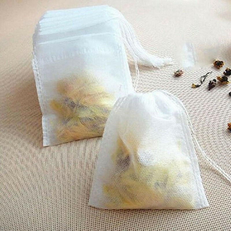 Set 100 Túi Lọc Đựng Trà, Thảo Dược NHỏ Gọn Có Dây Rút