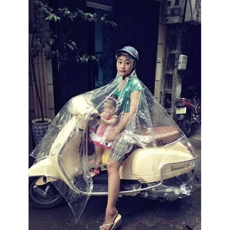 Áo Mưa Trong Suốt 1 Đầu Bằng Nhựa Vi Sinh