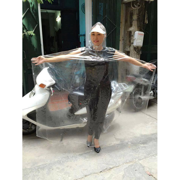 Áo Mưa Trong Suốt 1 Đầu Bằng Nhựa Vi Sinh