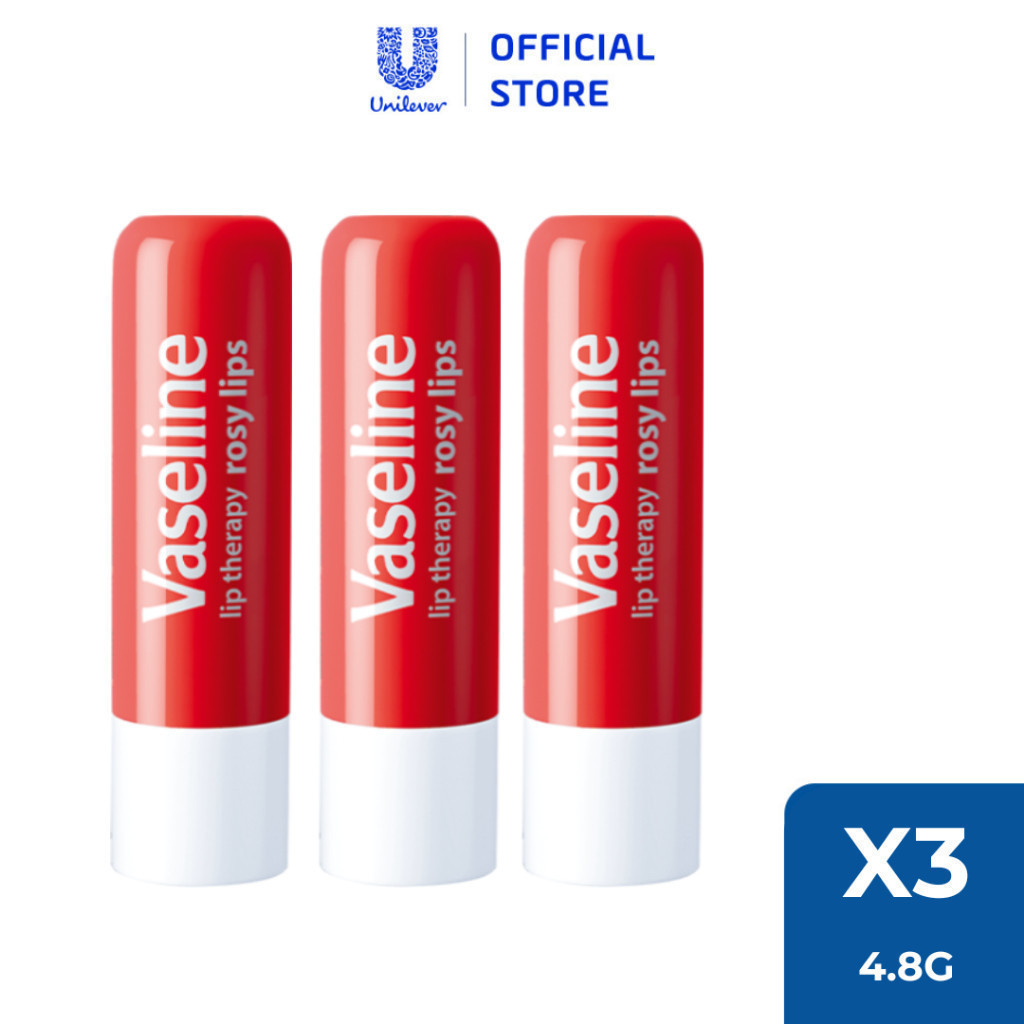 Combo 3 son dưỡng môi Vaseline Lip Care dạng thỏi 4.8g (Tuỳ chọn)
