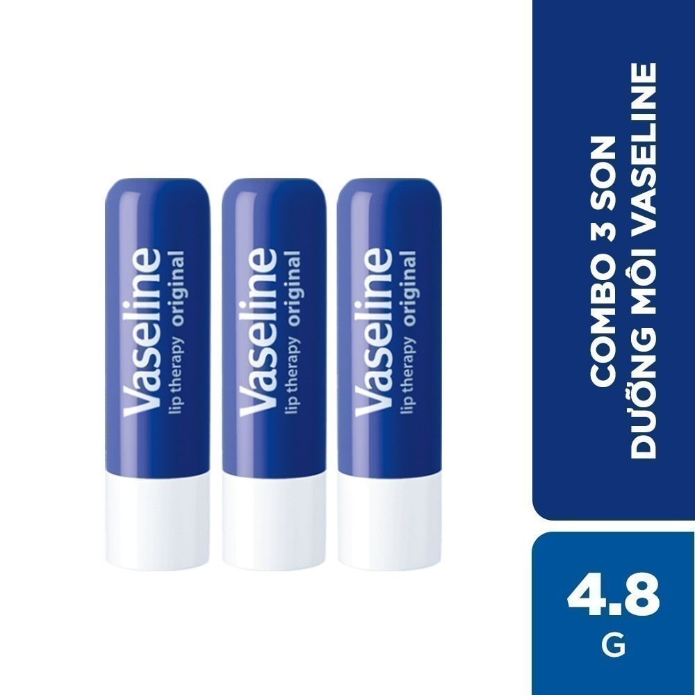 Bộ son dưỡng môi Vaseline Lip Care Original 4.8g x 3